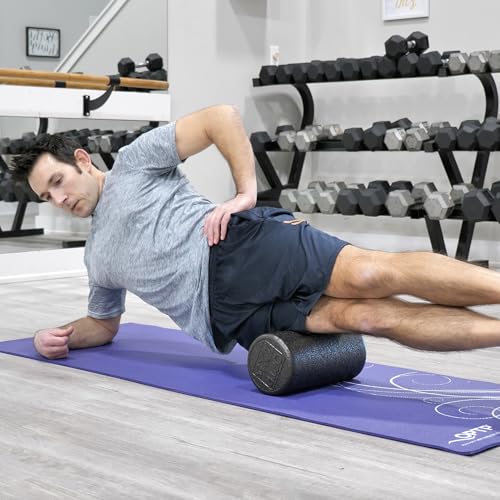 OPTP AXIS Firm Density Foam Roller – Round, Black, 12"L X 6" | High density firm foam roller for physical therapy, yoga, Pilates, fitness exercise & sports training, Heat-molded EPP foam - color: Black - 12" X 6" Round