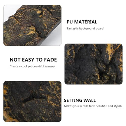 UKCOCO 3D Reptile Tank Background 17.51"x11.81"x1.77" PU Rock Panel, Cut-to-Fit for Terrarium, Aquarium & Turtle Snake Bearded Dragon Habitat
