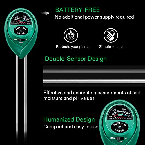 VIVOSUN Digital Heat Mat Thermostat Temperature Controller, and Soil Tester, 3-in-1 Plant Moisture Meter Light and PH Tester for Home, Garden, Lawn, Farm, Indoor and Outdoor Use, Promote Plants Health
