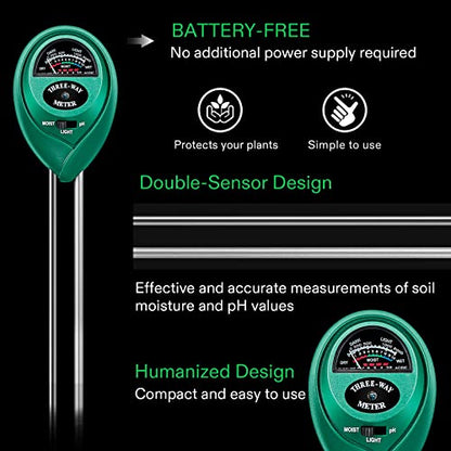VIVOSUN Digital Heat Mat Thermostat Temperature Controller, and Soil Tester, 3-in-1 Plant Moisture Meter Light and PH Tester for Home, Garden, Lawn, Farm, Indoor and Outdoor Use, Promote Plants Health