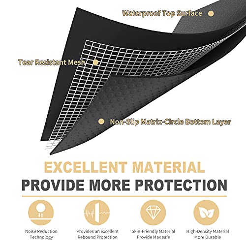 GXMMAT Extra Large Exercise Mat 16'x6'/12'x6'/10'x6'/8'x6'(7mm) - color: Black Real, size: 6*12 FT