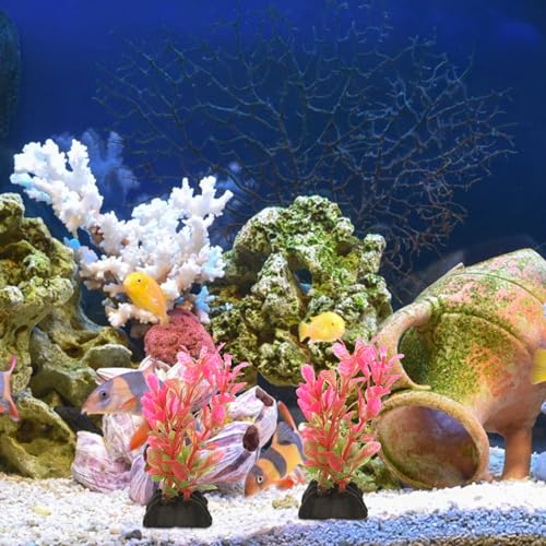 10pcs Artificial Aquarium Plants Plastic Betta Fish Tank Decorations Small Aquatic Grass for Plastic Aquariums Fish Tank Accessories