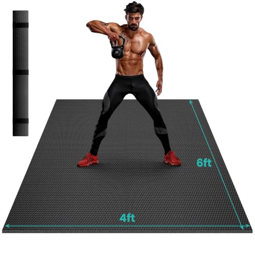 Stepwaver Large Exercise Mat, 6'x4'/7'x5'/8'x5'/9'x5'/10'x5'/12'x5'x8mm - size: 6x4FT