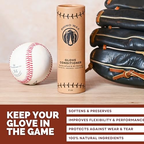 Rhino Wax Baseball Glove Conditioner for Leather - Break in, Protect & Care - size: 2 oz Glove Conditioner