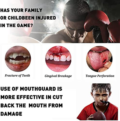 3 Pack Kids Youth Mouth Guard Football Sports Braces Mouthguards for Mouthpiece Boys Teeth for MMA Boxing Rugby Kickboxing Taekwondo Softball Lacrosse to Braces EVA (Black,White) - color: Black,white