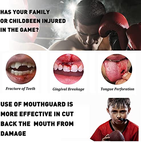 3 Pack Kids Youth Mouth Guard Football Sports Braces Mouthguards for Mouthpiece Boys Teeth for MMA Boxing Rugby Kickboxing Taekwondo Softball Lacrosse to Braces EVA (Black,White) - color: Black,white