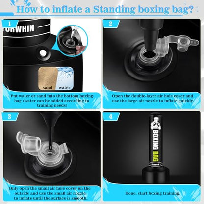 Heavy Freestanding Punching Bag for Adults, 70'' Standing Punching Bag