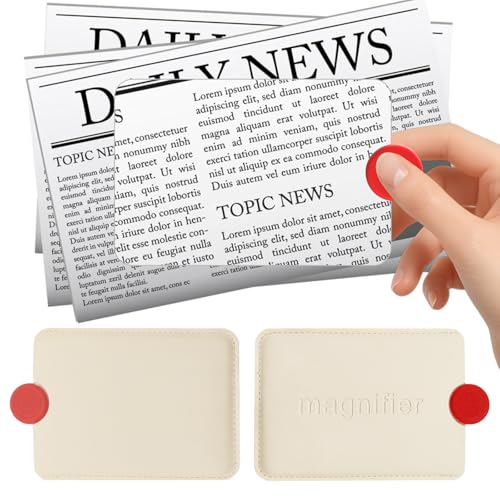 2 PCS 3X Leather Credit Card Magnifying Glass Fresnel Lens Large Area Wallet Page Pocket Magnifier Card Fire Starter, for Reading Small Prints, Sheets, Books, Low Vision Aids & Solar Projects