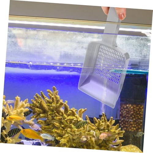 Fish Tank Sand Scoop with Drainage for Aquarium Sediment Removal Portable Gravel Shovel for Easy Aquarium Cleaning and Maintenance Rust-Resistant Soil Drilling Tool for Fish Tank