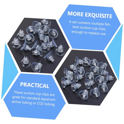 YARNOW 18pcs Aquarium Suction Cup Clips and Rubber Clamps for Fish Tank Airline Tube Holder with Strong Grip, Sturdy Silicone Material, Suitable for Air Pump Accessories in Freshwater