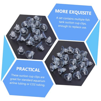 YARNOW 18pcs Aquarium Suction Cup Clips and Rubber Clamps for Fish Tank Airline Tube Holder with Strong Grip, Sturdy Silicone Material, Suitable for Air Pump Accessories in Freshwater
