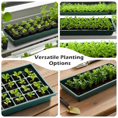 RooTrimmer 1020 Nursery Pots Trays 5 Pack, Plastic Flat Seed Starter Trays, Durable Seedling Potting Tray for Carrying and Holding Planting Pot (Green)
