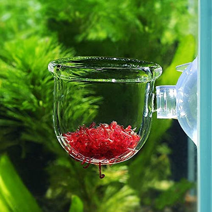 Aquarium Growing Cup with Suction Holder, Gardening Vase Acrylic Waterweed Fish Tank(Oval)