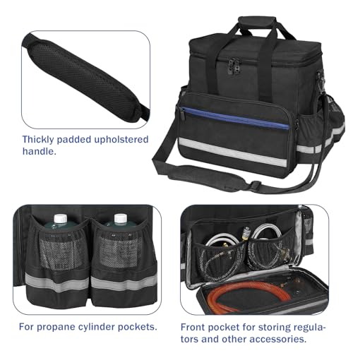 ORKELS Propane Heater Carrying Case for Mr. Heater MH18B & Big Buddy, with Multiple Pockets & Anti-slip Bottom for Camping, RV Travel, Ice Fishing, Bag Only