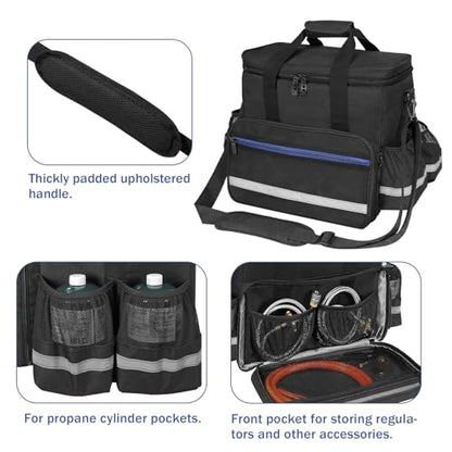 ORKELS Propane Heater Carrying Case for Mr. Heater MH18B & Big Buddy, with Multiple Pockets & Anti-slip Bottom for Camping, RV Travel, Ice Fishing, Bag Only