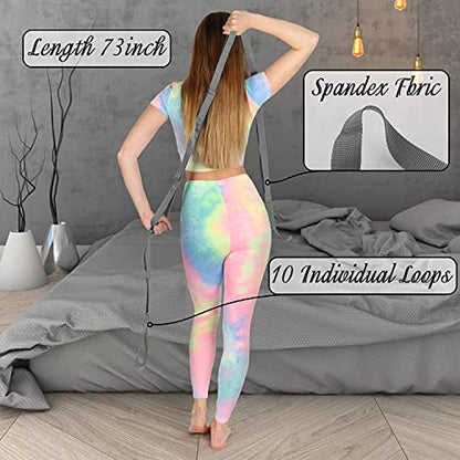 Scotamalone Stretching Yoga Strap Physical Therapy Stretch Bands - color: Grey