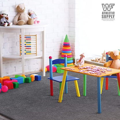 WF Athletic Supply Carpet Top EVA Foam Floor Tiles, Carpet Texture Surface Puzzle Interlocking Mats for Home Gym, Kids Room & Living Room; 24-inch x 24-inch x 12-mm per Tile