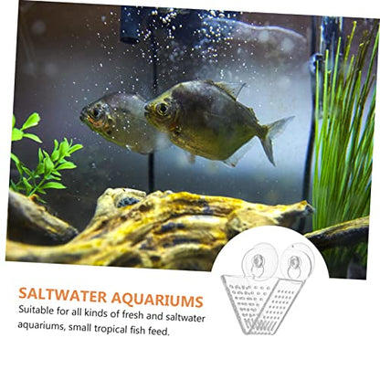 1pc Acrylic Double Cup Fish Feeder for Fish Tank Red Feeding Container and Easy to Clean Aquarium Food Dispenser for Betta and