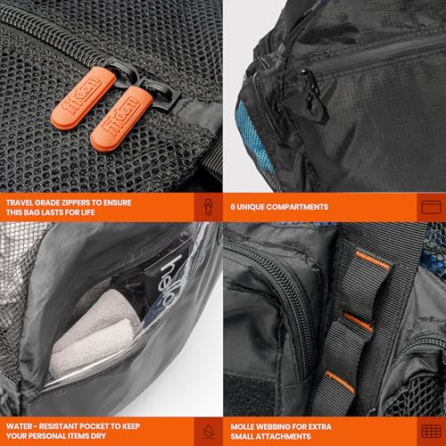 Fitdom 90L 29" Large Mesh Duffle Bag for Scuba, Snorkeling & Water Sports