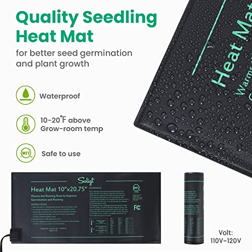 SOLIGT 2 Set 60-Cell Seed Starter Kit - Strong Seed Trays with Humidity Domes, Cell Trays and Seedling Heat Mats - Cloning, Propagation and Germination Station - size: 2 SET