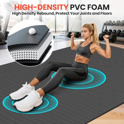 Stepwaver Large Exercise Mat, 6'x4'/7'x5'/8'x5'/9'x5'/10'x5'/12'x5'x8mm - size: 7'x 5'x 7mm