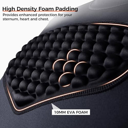 COOLOMG Adult Baseball Chest Protector Mens Padded Shirt Heart Guard - color: Black, size: Medium