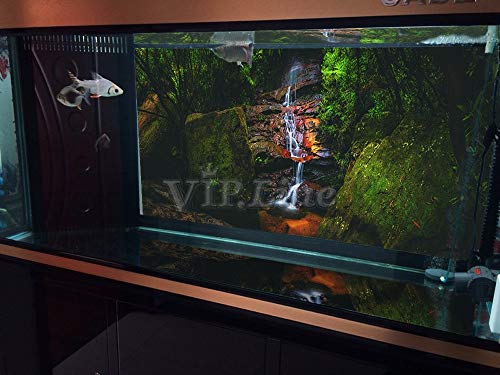 Mountain Water Aquarium Background Poster PVC Fish Tank Decorations Landscape (60" x 30"/ 152 x 76cm) - size: 60" x 30"/ 152 x 76cm