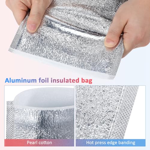 DOITOOL Reusable Insulation Bags 50PCS Insulated Shipping Thermal Box Liners Metalized Box Liners Waterproof Insulated Shipping Container for Camping Picnic (20x20CM)