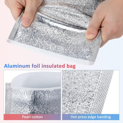 DOITOOL Reusable Insulation Bags 50PCS Insulated Shipping Thermal Box Liners Metalized Box Liners Waterproof Insulated Shipping Container for Camping Picnic (20x20CM)