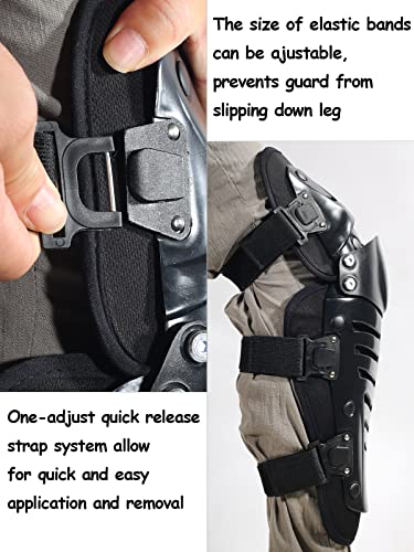 RIDBIKER Motorcycle Knee Shin Guards, Bendable MTB Knee Pads - color: Black, size: Large