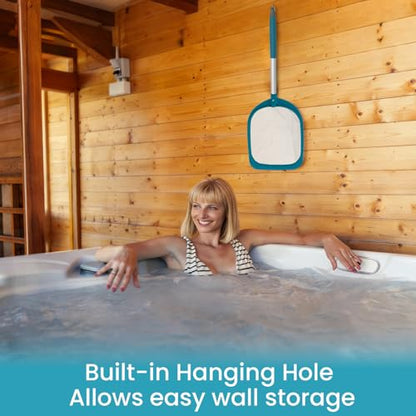 Hot Tub and Spa Leaf Skimmer Net, Ultra Fine Mesh Bag with Aluminum Pole - Handheld Pool Net for Small Above Ground Pools Efficient Debris Removal - size: 24" Spa skimmer net