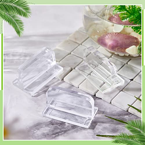 4 Pcs Aquarium Lid Handles Acrylic Fish Tank Cover Handles Adhesive Tank Lid Replacement Handle for Aquarium Fish Tank Lid, 2.36 x 1.38 Inch (Transparent) - color: Transparent