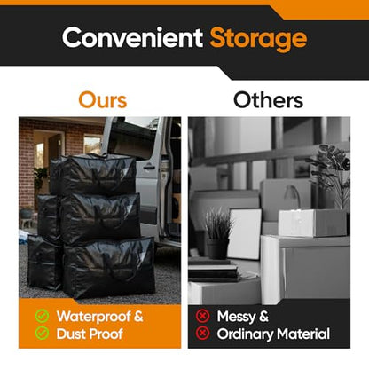 HOLDN’ STORAGE 10 Pack Large Moving Bags, 30 Gallon Heavy-Duty Storage Totes with Dual Zippers, Water-Resistant Reusable Bags for Clothes, Bedding, Books, 66 lb Capacity