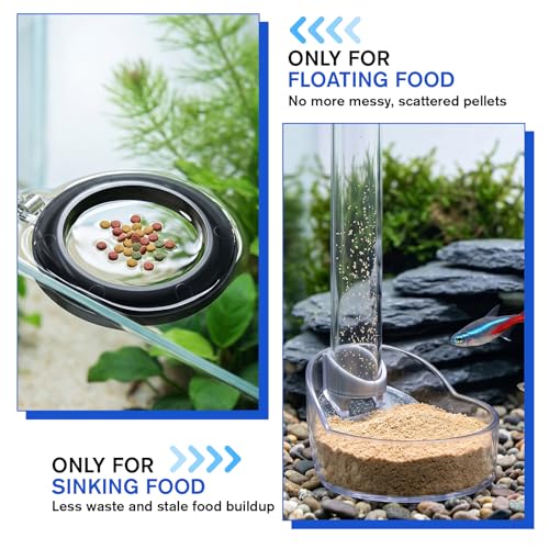 Shrimp Feeding Dish Acrylic Aquarium Fish Feeder Tube Kit Adjustable Shrimp Feeding Tube with Cleaning Brush and Floating Feed Ring Shrimps Tank Accessories for Fish Tank Aquarium (Clear)