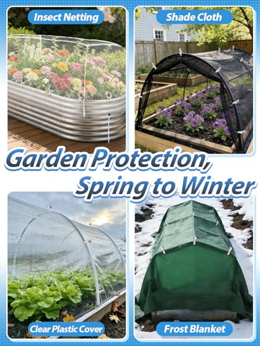 Stainless Steel Garden Cilps - 40Pcs Large Open Metal Clamps for Greenhouse Hoops, 2" Fix Plant Cover Shade Cloth Netting Tarp, Tight Grip Weatherproof Gardening Supplies