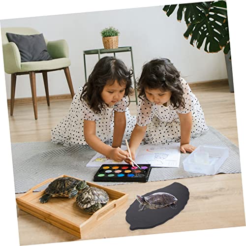 Decorative Basking Platform for Turtles 100% Natural Stone Turtle Tank Rock Feeding Dish and Ramp for Tortoises Suitable for Aquarium and Terrarium