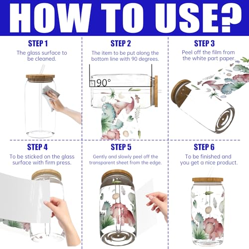 UV DTF Cup Wrap Transfer Stickers Rub On Transfers 4 Sheets Dinosaur Tumblers Water Bottles Mugs Glasses Cups - style: Dinosaur