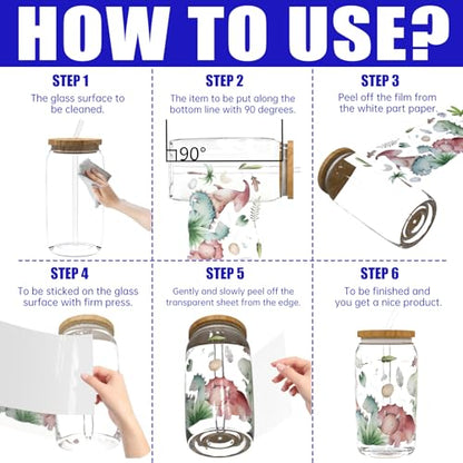 UV DTF Cup Wrap Transfer Stickers Rub On Transfers 4 Sheets Dinosaur Tumblers Water Bottles Mugs Glasses Cups - style: Dinosaur