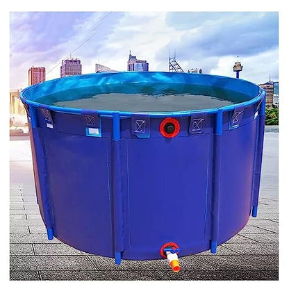 Fish Tank Aquarium Pool Pond with Metal Bracket Large Fold Fish Tank for Breeding Koi Agricultural, Round Pool Above Ground(1X0.6M/470L) - size: 1X0.6M/470L