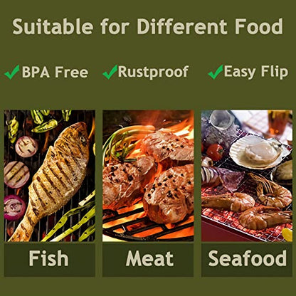 Fish Basket for Grilling- BBQ Basket Stainless Steel Barbecue Basket with Foldable Handle, Portable Outdoor/Camping Grilling Accessories, Grill Vegetable Basket for All Grills（13.2 X 8.6 Inches） - style: Fish Basket