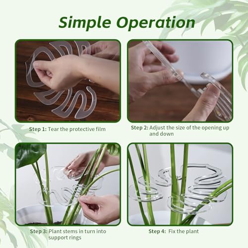 2 Pack Plant Stem Support,Plastic Monstera Plant Support, Climbing Houseplant Stem Supports, Stem Hook Growth Accessories for Plant
