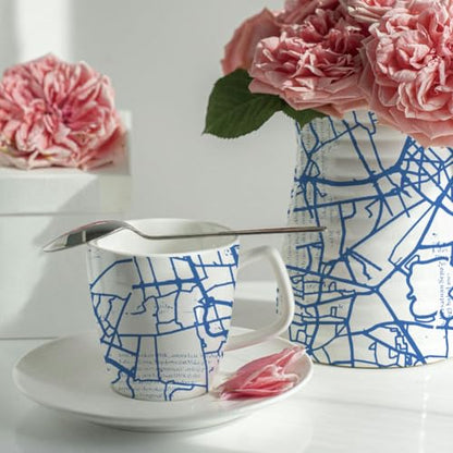 SUPERDANT 5 Sheets City Map Underglaze Transfer Paper Urban Cartography Ceramic Decals for Pottery Porcelain Cups Plates Vases Clay Fire-On Bowls Beginner Friendly Extra Large - style: City Map