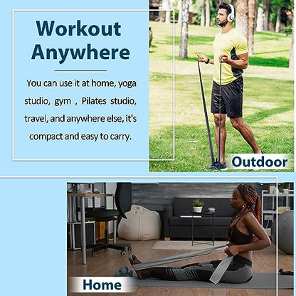 Resistance Bands Set for Physical Therapy, Rehab, Yoga and Pilates - color: Gradient Gray 10-115lbs