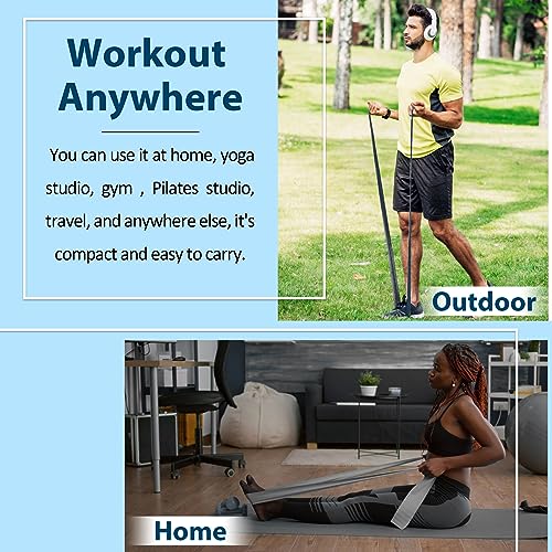 Resistance Bands Set for Physical Therapy, Rehab, Yoga and Pilates - color: Gradient Gray 10-115lbs - Includes Accessories