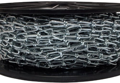 Forney 70421 Double Loop Chain, 3 mm by 100 Feet - Durable and Versatile All-Purpose Chain for Home and Industrial Use