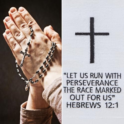 Christian Cross Football Towel Cotton,White Quarterback Qb Sports Towels,Bible Verse Football Towels for Football Jesus Faith - color: Hebrews 12:1