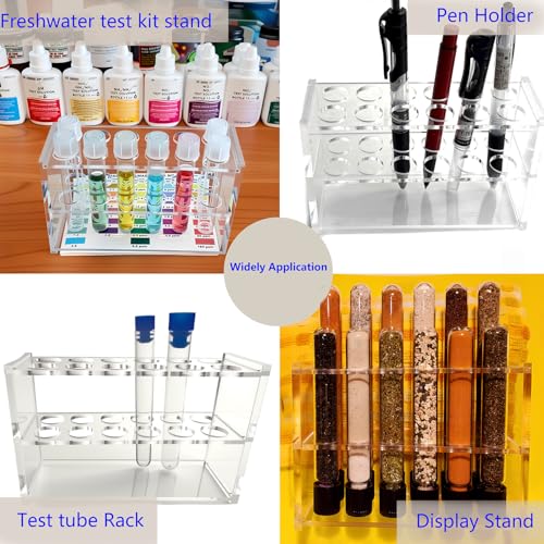 Plastic Test Tube Rack,12 Slots Acrylic Test Tube Holder for 25ml Tubes Lab Tube Racks Plant Propagation Station Holder Pen Holder,21mm/0.83inch Diameter (25ml) - color: 25ml