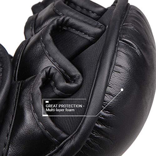 Revgear Pinnacle MMA Gloves | Classic MMA Sparring Glove Design - color: Black/Red, size: Medium