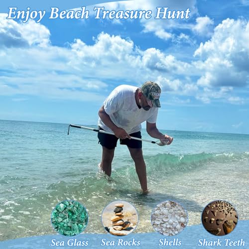 2 Pack Sand Sifter for Beach Shell Scooper with Seashell Bag and Sand Shovel Adjustable Shark Teeth Sifter Shelling Tools for Beach Seashell Collecting and Beachcombing