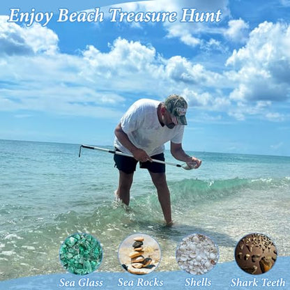 2 Pack Sand Sifter for Beach Shell Scooper with Seashell Bag and Sand Shovel Adjustable Shark Teeth Sifter Shelling Tools for Beach Seashell Collecting and Beachcombing